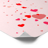 Romantische Roze en Rode Hart Valentijnsdag Poster (Hoek)