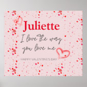 Romantische Roze en Rode Hart Valentijnsdag Poster (Voorkant)