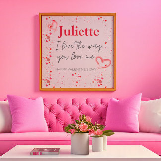 Romantische Roze en Rode Hart Valentijnsdag Poster