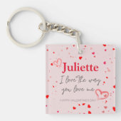 Romantische Roze en Rode Hart Valentijnsdag Sleutelhanger (voorkant)