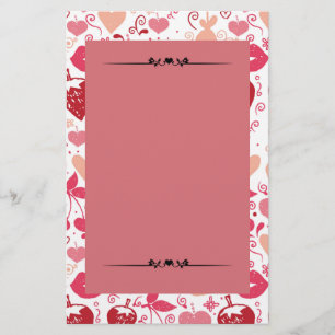 Romantische roze en rode harten briefpapier
