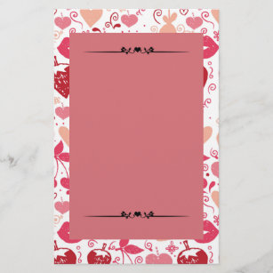 Romantische roze en rode harten briefpapier