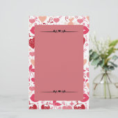 Romantische roze en rode harten briefpapier (Staand voorkant)