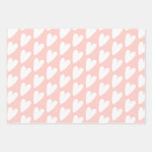 Romantische roze en witte harten inpakpapier vel (Voorkant 3)