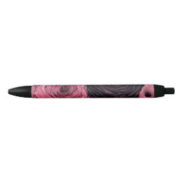 Romantische roze en zwarte gotische Rozen Inkt Pen