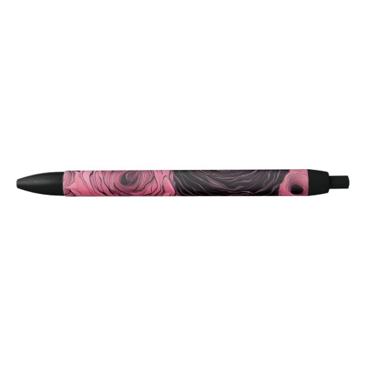 Romantische roze en zwarte gotische Rozen Inkt Pen (Voorkant)