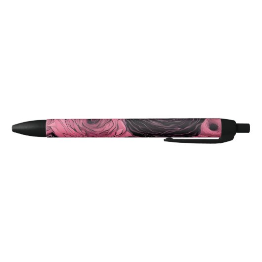 Romantische roze en zwarte gotische Rozen Zwarte Inkt Pen (Bodem)