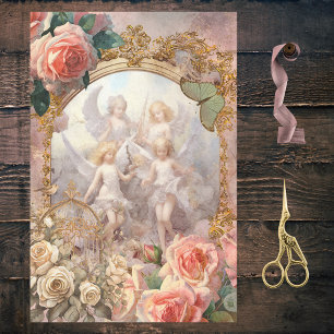 Romantische Roze FairyCore Rozen Luna Moth Fairies Tissuepapier