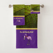 Romantische Roze Flamingo's met gouden folie Bad Handdoek (Insitu)