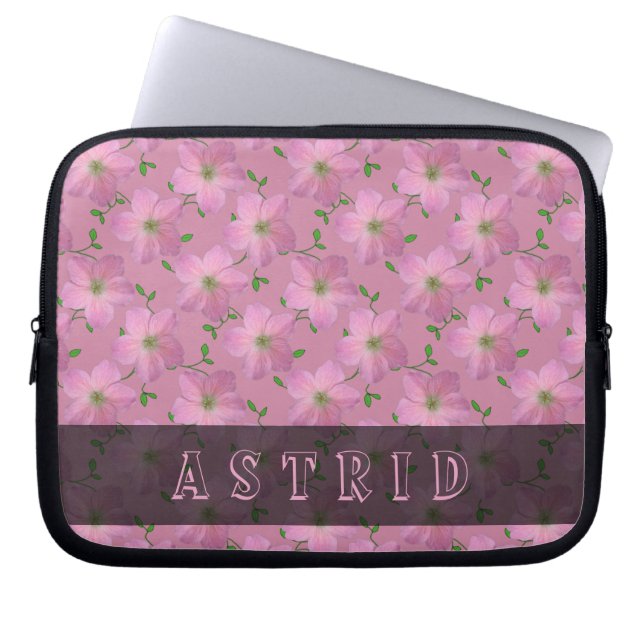 Romantische Roze Geranium drijft om het even welke Laptop Sleeve (Voorkant)