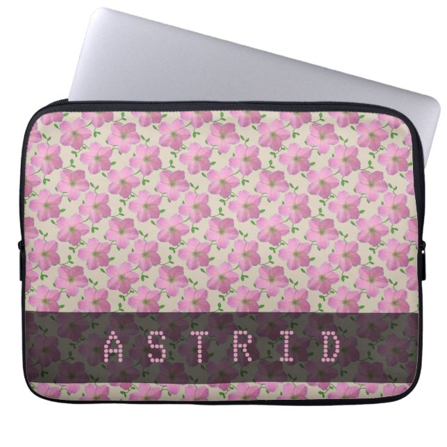 Romantische Roze Geranium drijft om het even welke Laptop Sleeve (Voorkant)