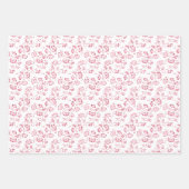 Romantische Roze Glitter Bloemige Trouwdag Inpakpapier Vel (Voorkant 3)