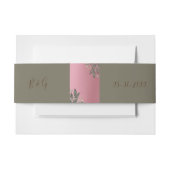 romantische roze glitter groen eucalyptus bruiloft uitnodigingen wikkel (Voorkant Voorbeeld)