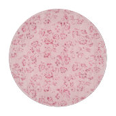 Romantische roze glitters bloemen snijplank (Voorkant)