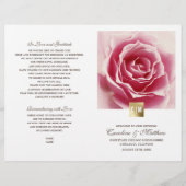 Romantische Roze | Gold Foil Wedding Programs (Voorkant)