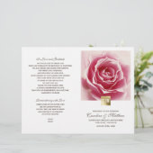 Romantische Roze | Gold Foil Wedding Programs (Staand voorkant)