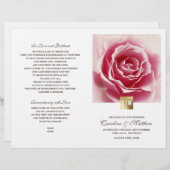 Romantische Roze | Gold Foil Wedding Programs (Voorkant / Achterkant)