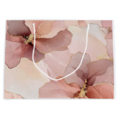 Romantische Roze Gouden Bloem Bruidscadeau Groot Cadeauzakje (Voorkant)