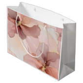 Romantische Roze Gouden Bloem Bruidscadeau Groot Cadeauzakje (Achterkant Gekanteld)