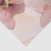 Romantische Roze Gouden Bloemachtige Bruiloftsdouc Tissuepapier (Detail)