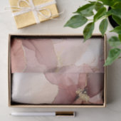 Romantische Roze Gouden Bloemachtige Bruiloftsdouc Tissuepapier (Geschenk)