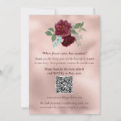 Romantische Roze Gouden Bloemige Aanpasbare Trouwd Kaart (Achterkant)