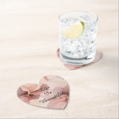 Romantische Roze Gouden Bloemrijke Bruids-Shower Kartonnen Onderzetters (Insitu)