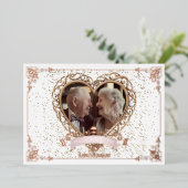 Romantische Roze Gouden Bruilofts Folie Uitnodigin Uitnodiging (Staand Voorkant)