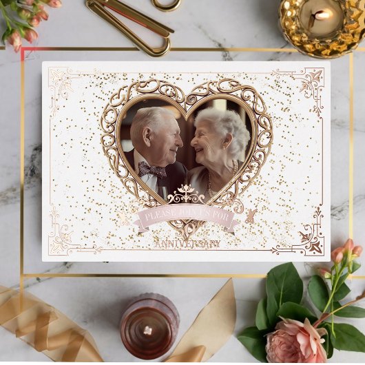 Romantische Roze Gouden Bruilofts Folie Uitnodigin Uitnodiging