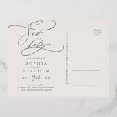 Romantische roze gouden folie en roze Save the Dat Uitnodiging Briefkaart (Achterkant)