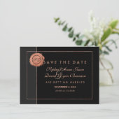 Romantische Roze Gouden Glitter Monogram  Save The Date (Staand voorkant)