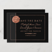 Romantische Roze Gouden Glitter Monogram  Save The Save The Date (Voorkant / Achterkant)