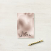 Romantische Roze Gouden Hart Huwelijk Post-it® Notes (Op bureau)