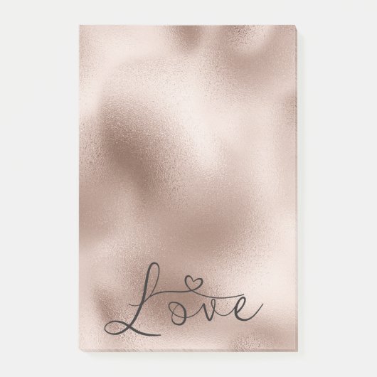 Romantische Roze Gouden Hart Huwelijk Post-it® Notes (Voorkant)