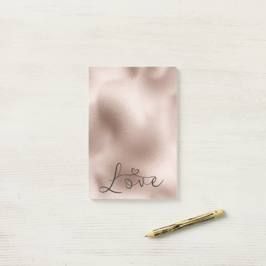 Romantische Roze Gouden Hart Trouwdag Post-it® Notes (Op bureau)