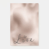 Romantische Roze Gouden Hart Trouwdag Post-it® Notes (Voorkant)