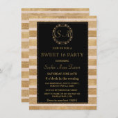 Romantische roze gouden herfstkrans SWEET 16 monog Kaart (Voorkant / Achterkant)