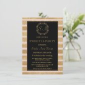 Romantische roze gouden herfstkrans SWEET 16 monog Kaart (Staand voorkant)