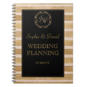 Romantische roze gouden herfstkrans trouwplanner notitieboek (Voorkant)