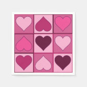 Romantische roze grafische harten op en neer servetten (Voorkant)