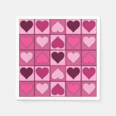 Romantische roze grafische harten op en neer servetten (Voorkant)