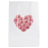 Romantische Roze Hart Bloem Valentijnsdag Medium Cadeauzakje (Achterkant)