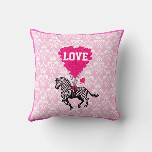 Romantische roze hart en liefde tekst kussen (Achterkant)