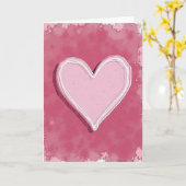 Romantische Roze Hart Kaart (Gele Bloem)