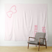 Romantische Roze Hart Omlijning Wandkleed (In Situ (horizontaal))