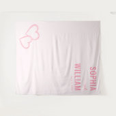Romantische Roze Hart Omlijning Wandkleed (Voorkant (horizontaal))