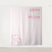 Romantische Roze Hart Omlijning Wandkleed (Voorkant)