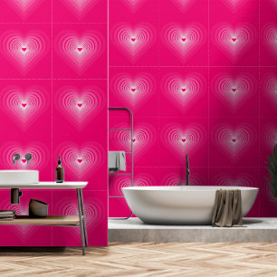 Romantische roze harten behang