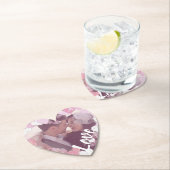 Romantische roze harten liefde aangepaste foto kartonnen onderzetters (Insitu)