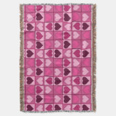 Romantische roze harten omhoog en omlaag deken (Voorkant Verticaal)